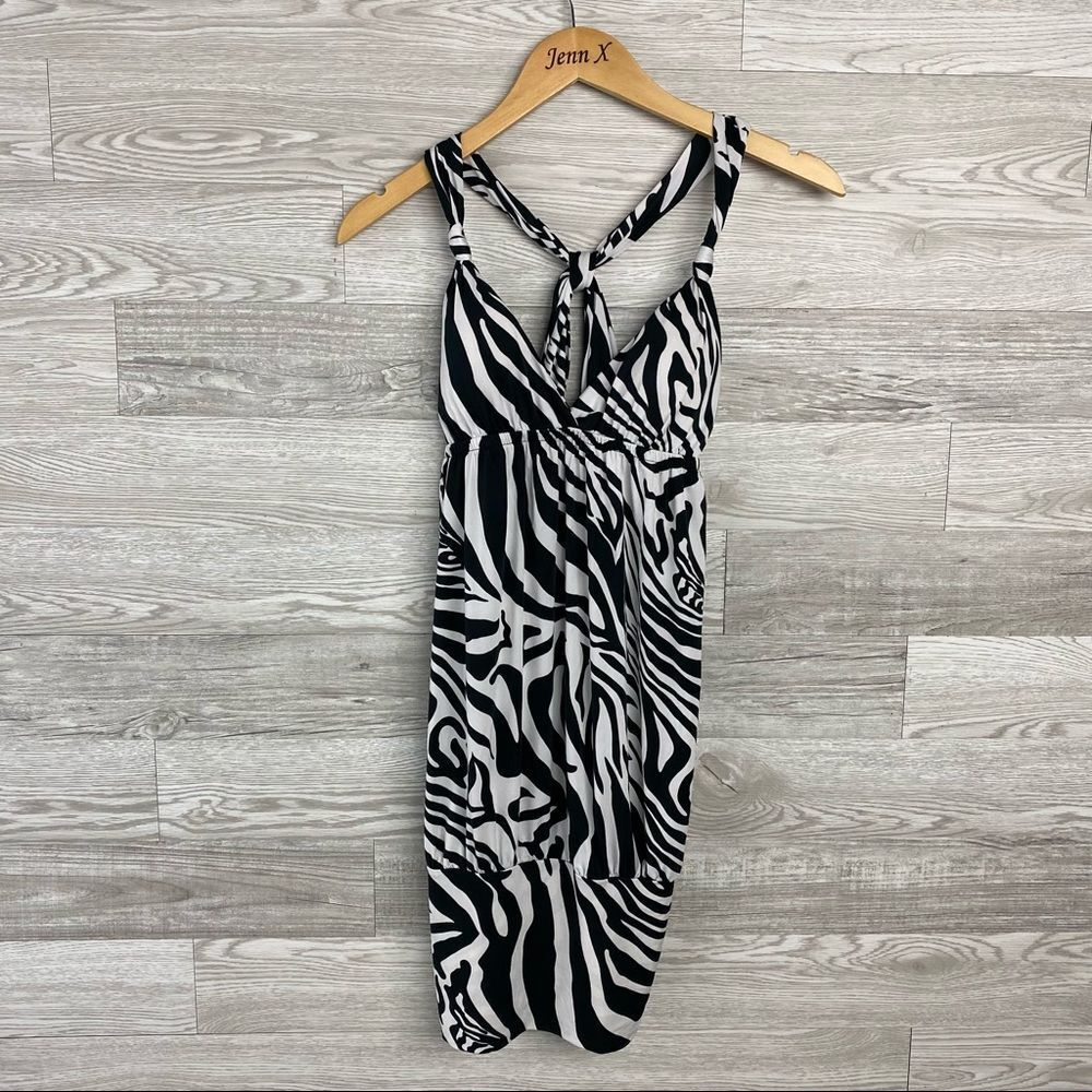 January 7 Black&White Zebra Print Racerback Dress